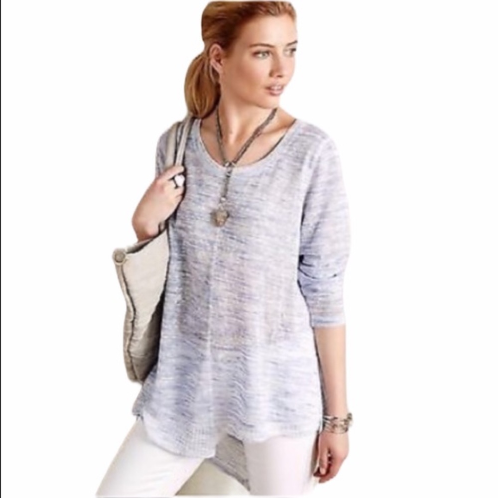 Anthropologie Akemi + Kin blue space dye light weight sweater size small